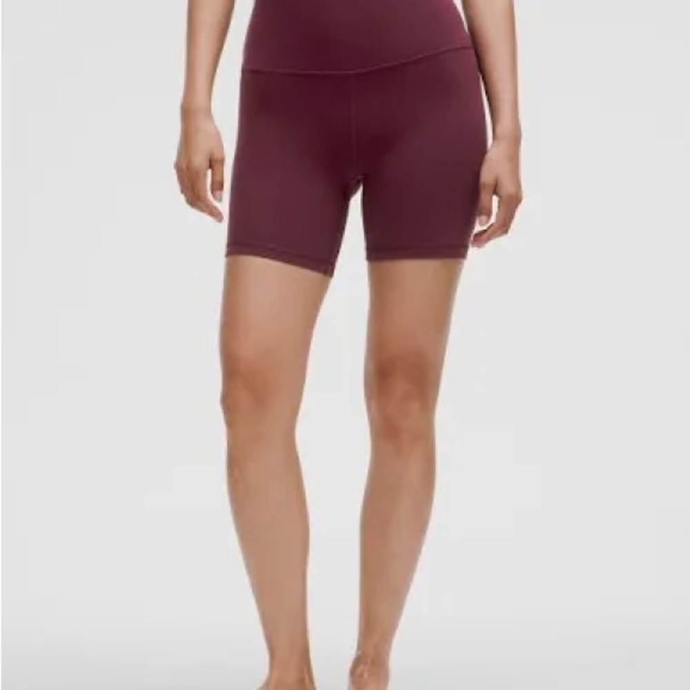 Lululemon Athletica Maroon Bike Shorts with pockets